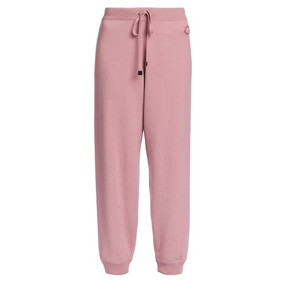 NEW Moncler Size Large Women's Cashmere & Wool Joggers - Pink Cashmere